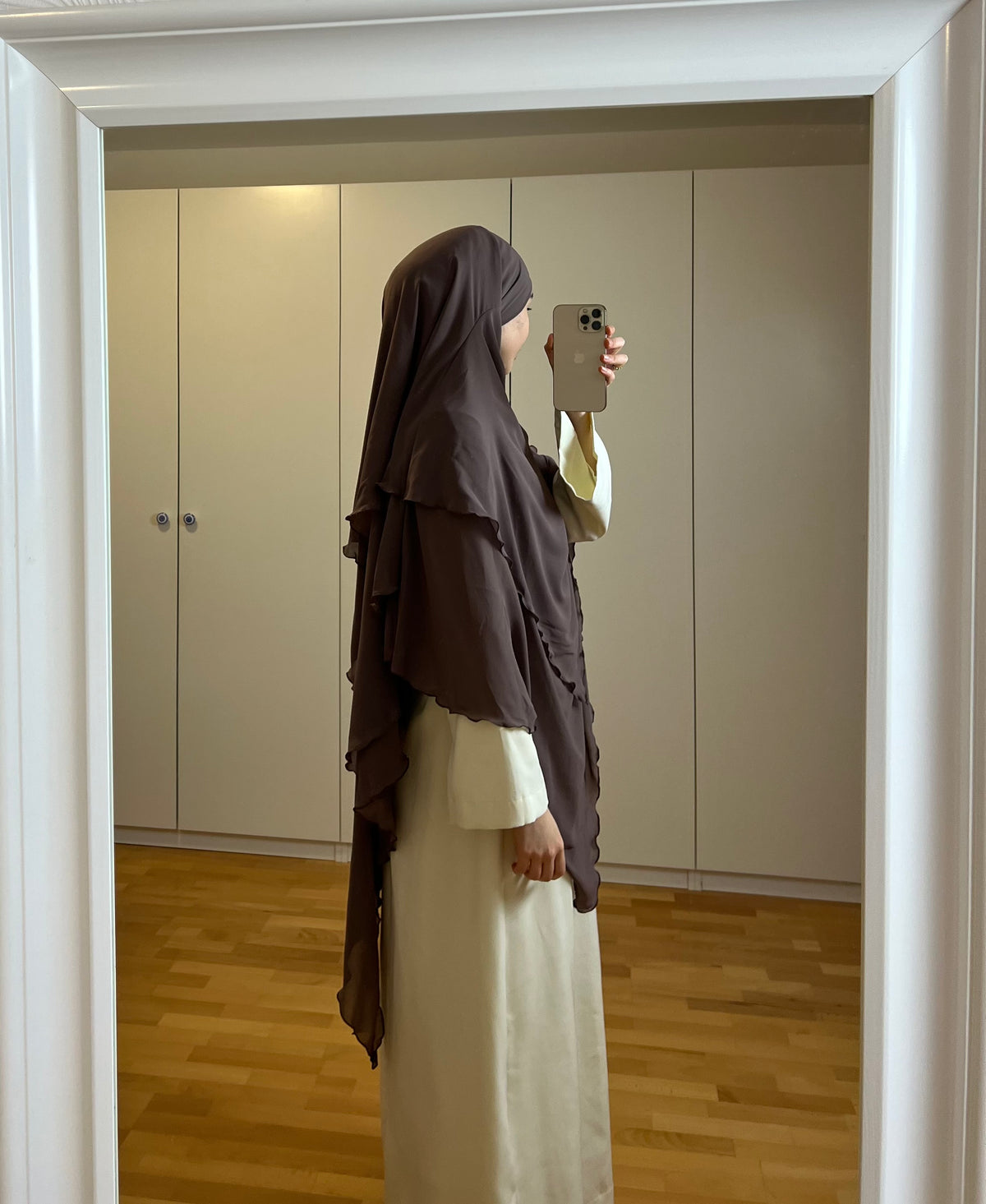PREMIUM Khimar dreilagig - braun