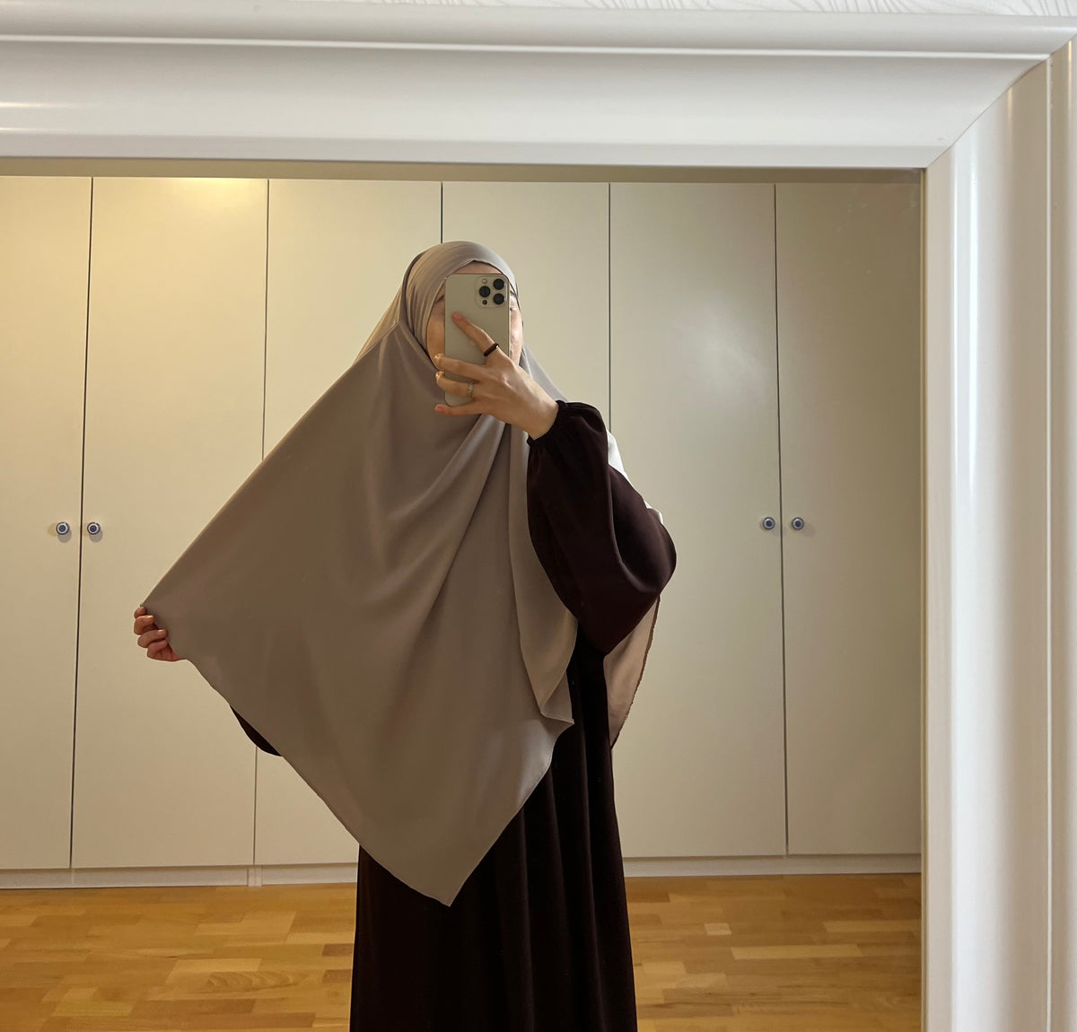 PREMIUM Khimar einlagig - taupe
