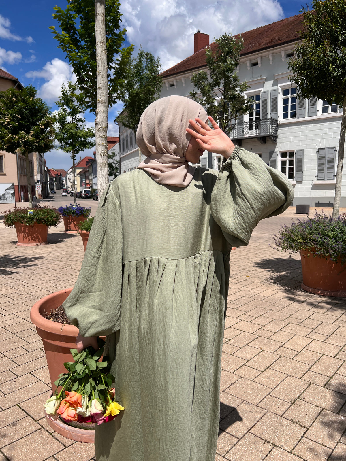 DREAMY Leinenkleid - olive