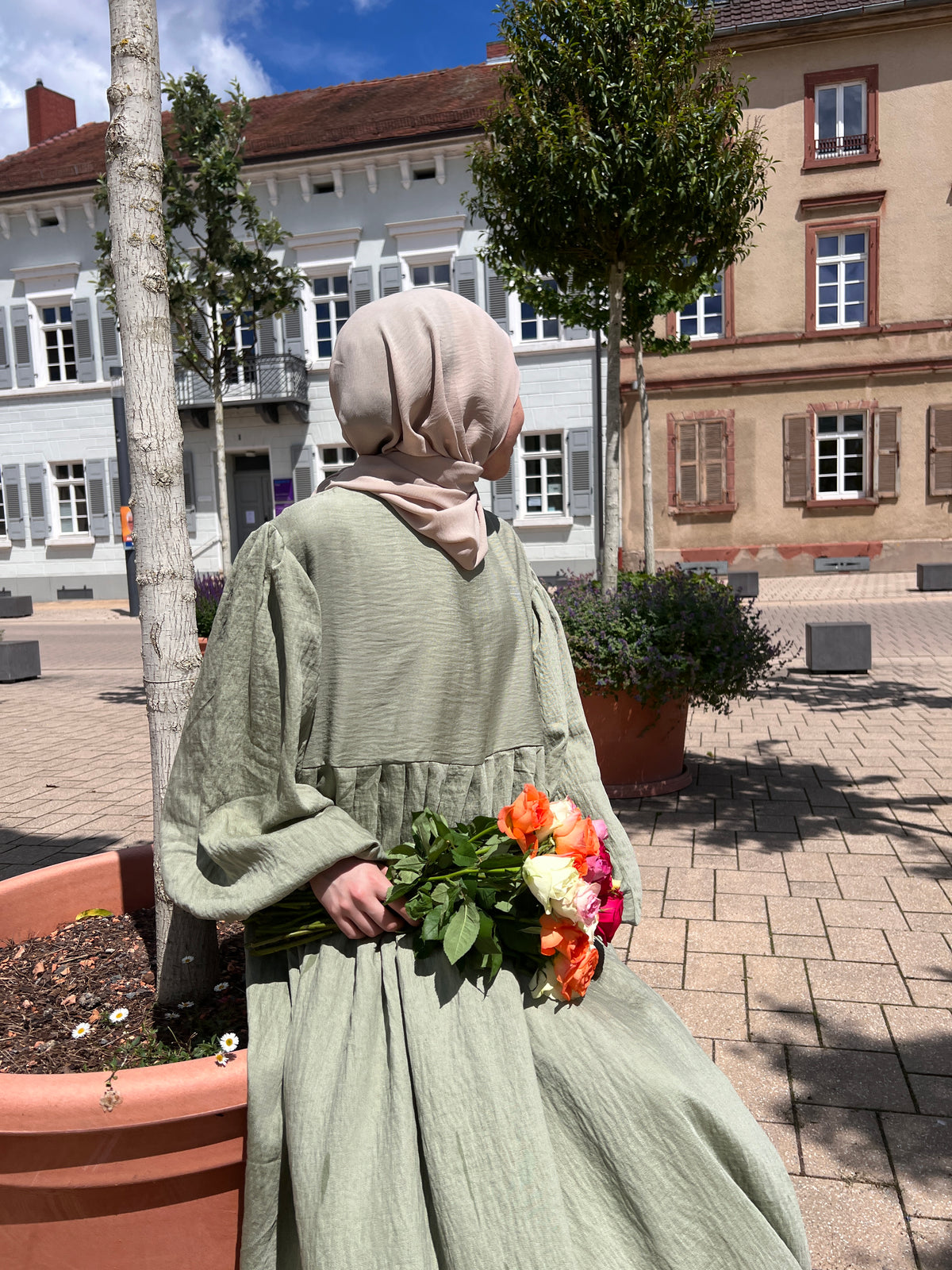 DREAMY Leinenkleid - olive
