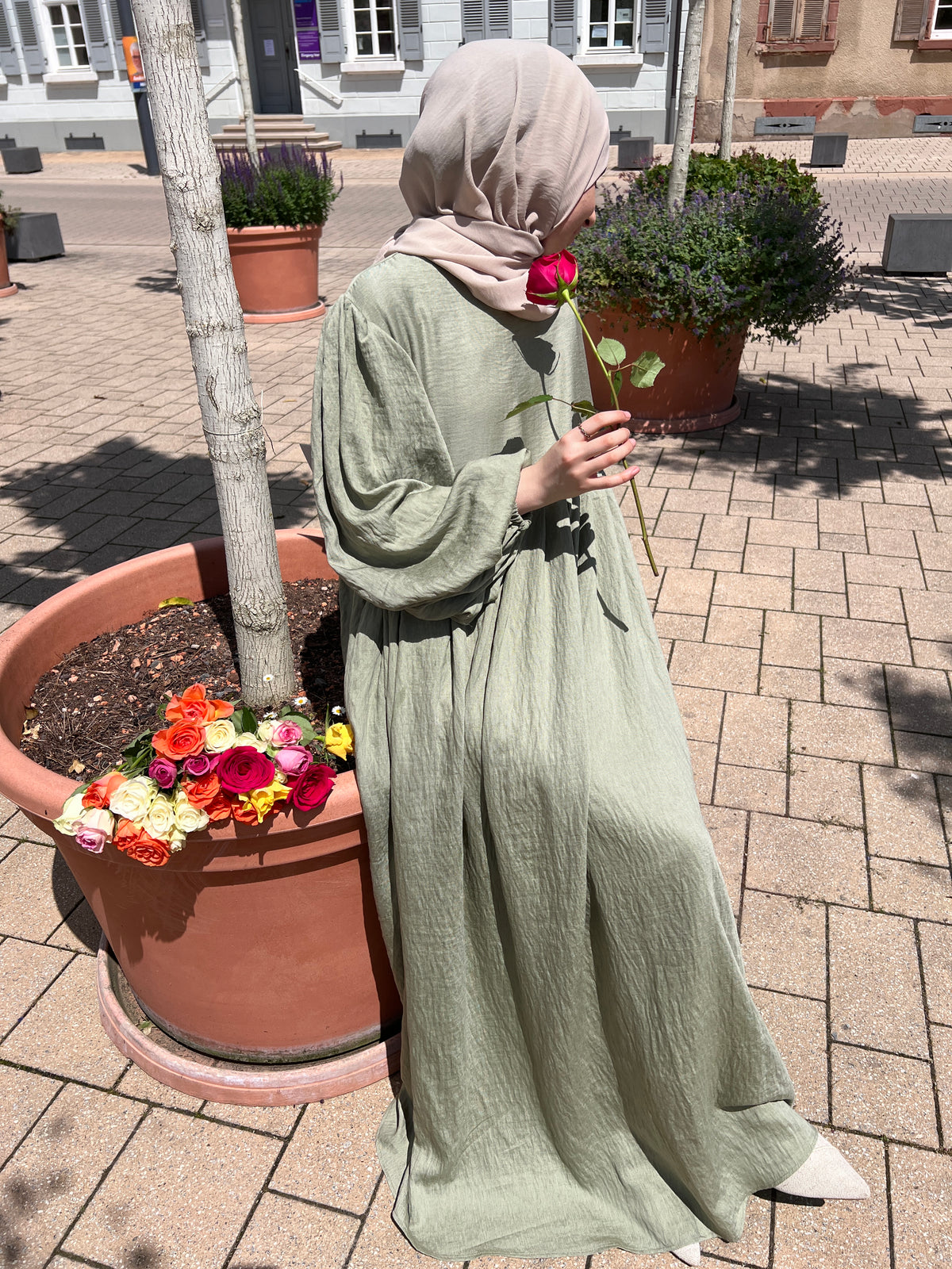 DREAMY Leinenkleid - olive