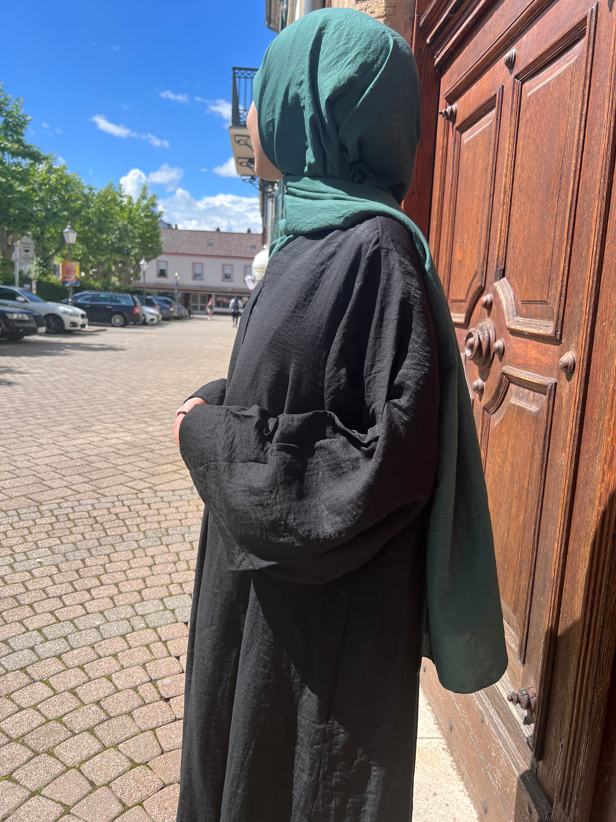 JASMIN Leinen Abaya - black