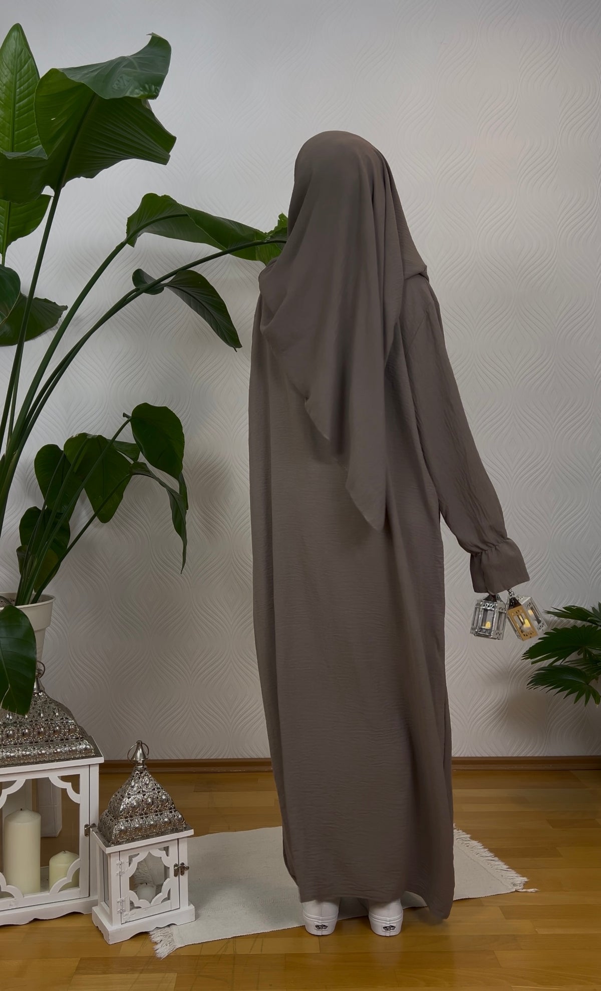 VELAYA Abaya & Khimar Set - taupe