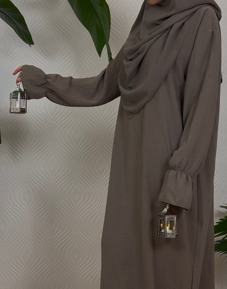VELAYA Abaya & Khimar Set - taupe
