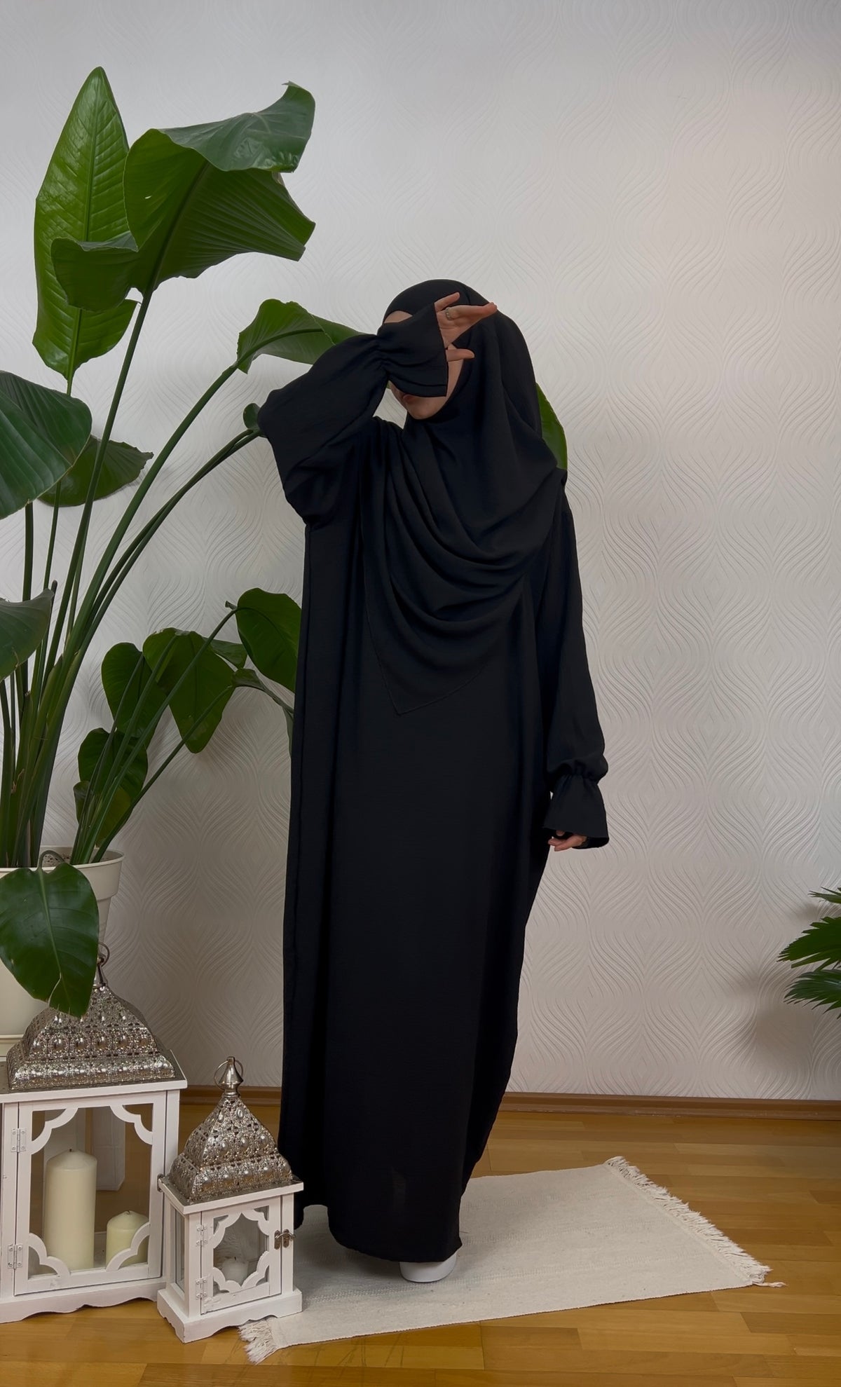 VELAYA Abaya & Khimar Set - schwarz