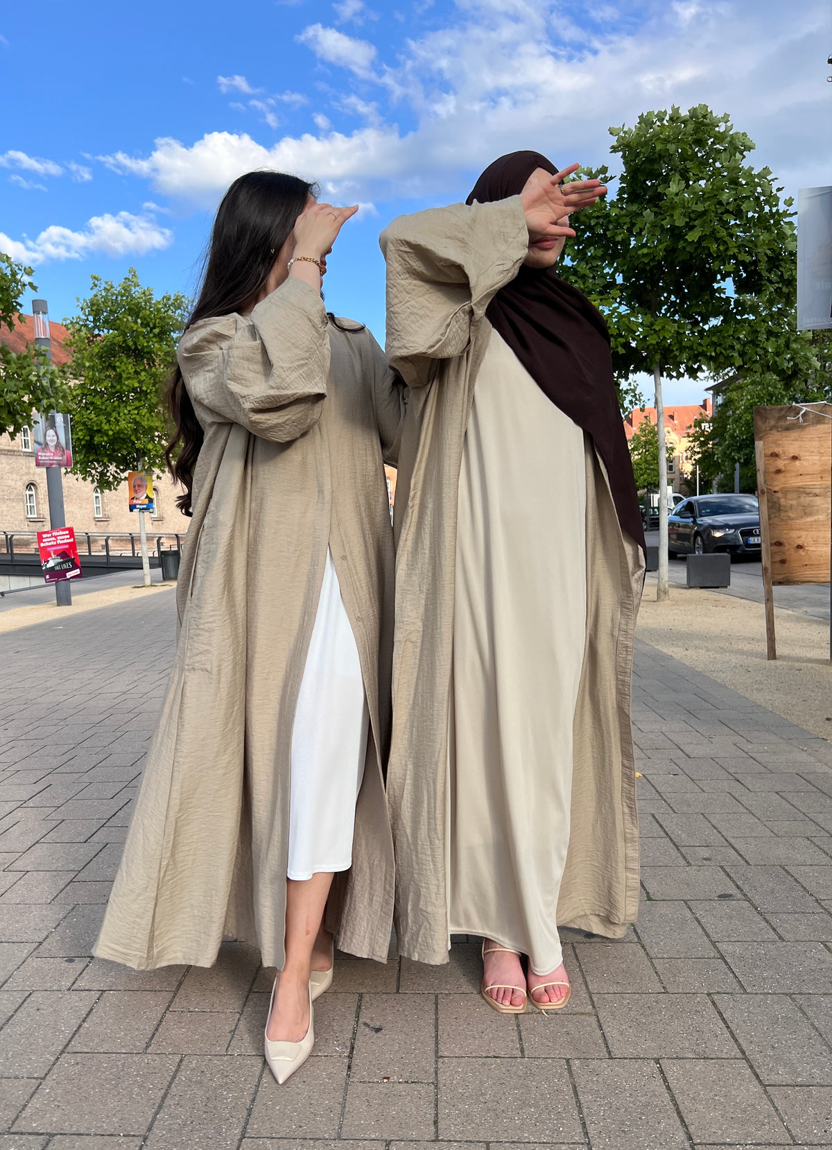 JASMIN Leinen Abaya - desert