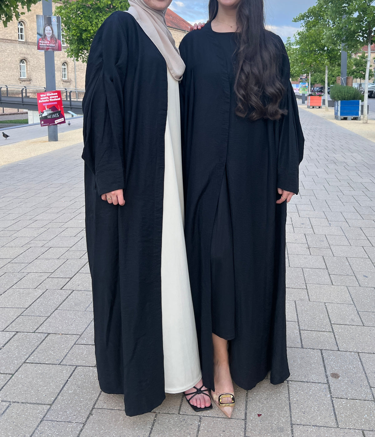 JASMIN Leinen Abaya - black