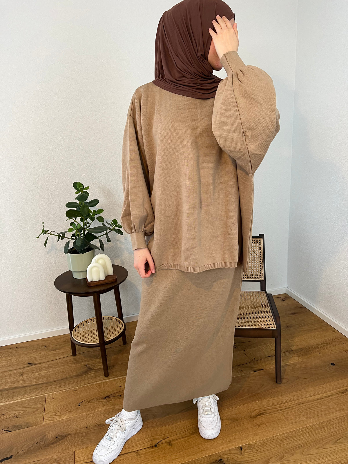 BELLA Strick Zweiteiler - camel