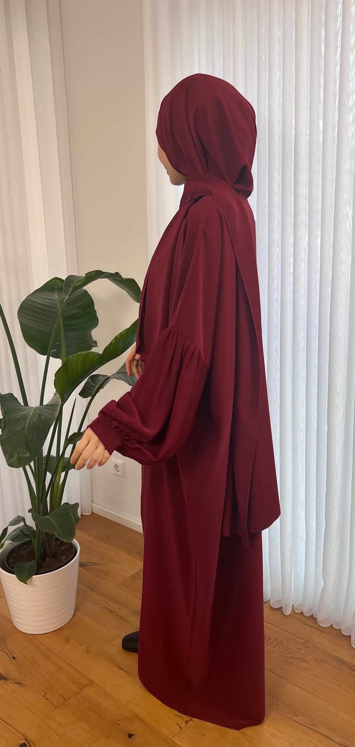 DUA Premium 2 in 1 Abaya - bordeaux